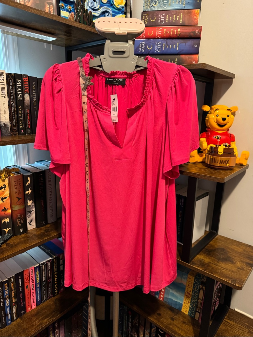 Lane Bryant Hot Pink Flutter Sleeve Tunic Top